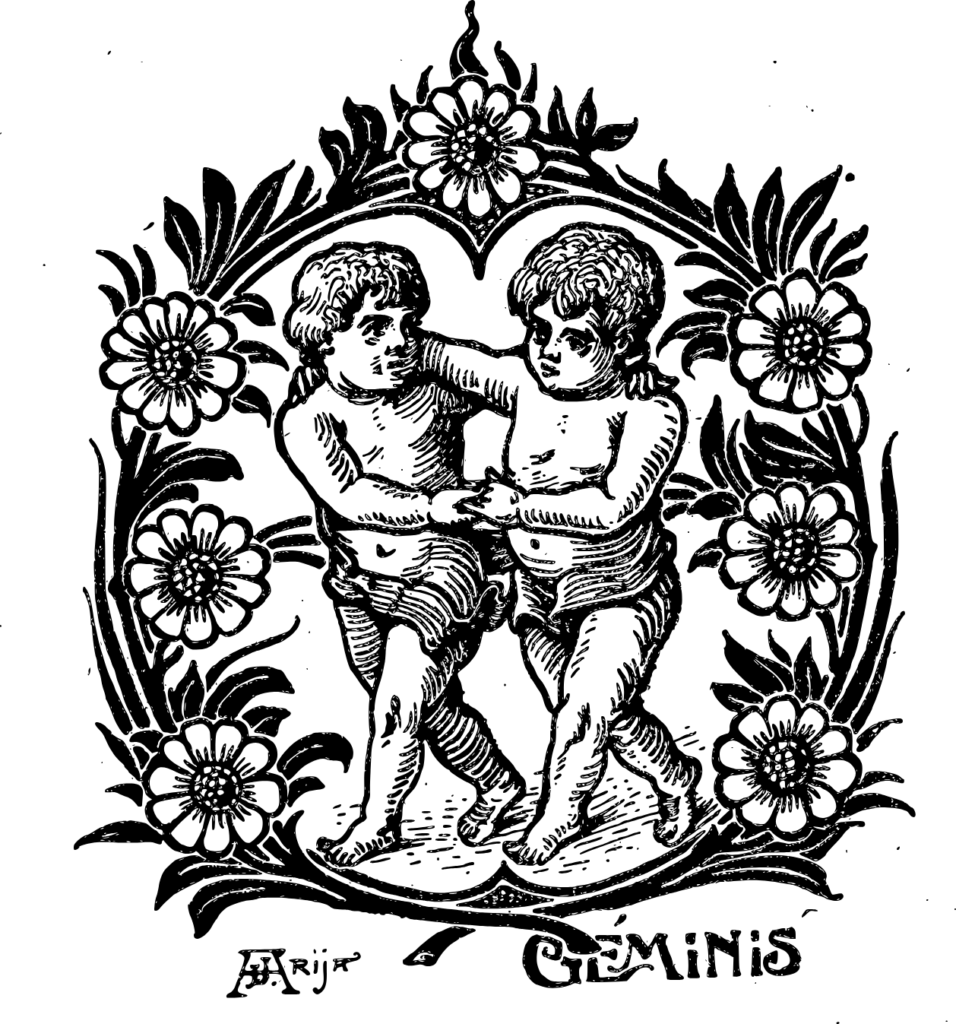Representación del signo del zodiaco Gemini